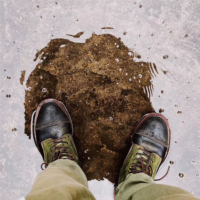 Retro military parachute motorcycle boots vintage Ami khaki couple female Martin boots British short face tooling boots men