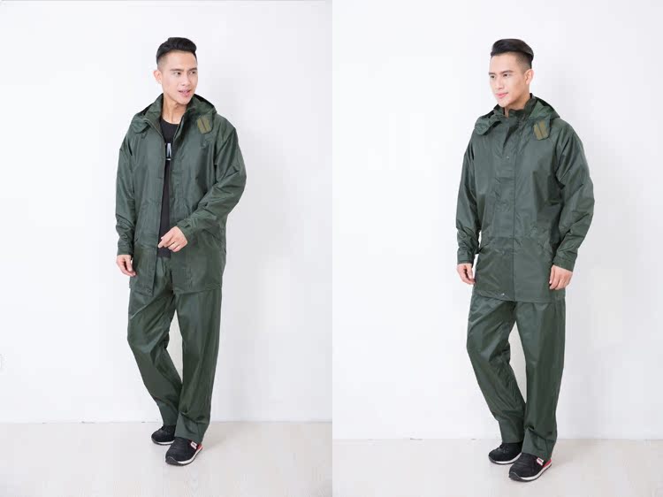 Áo mưa mưa mưa phù hợp với quân đội màu xanh lá cây ô liu màu xanh lá cây áo mưa 07 chia ngoài trời cứu hộ quân sự nhiệm vụ đào tạo an ninh bộ áo mưa