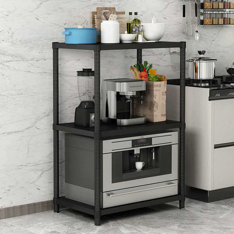 Rack Black Baking Varnish Microwave Oven Shelving Kitchen Finishing Frame Three Floors Home Debris Shelf Floor Oven Rack