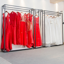 Wrought iron wedding rack display rack Simple wedding shop high-grade floor hanger Photo studio special hanging wedding dress rack