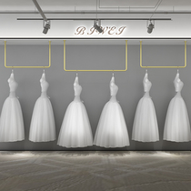 Wedding Dress Shelf Hanging Dress Upscale Show Rack Clothing Store Hanging Clothes Pole Ceiling U Womens Clothing Display Rack Upper Wall