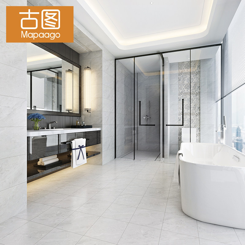 Grey tiles 300x600 small courtyard Balcony Brick Kitchen Bathroom DRESSING ROOM ANTI-SLIP FLOOR TILES ABRASION RESISTANT