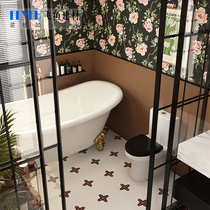 French bathroom tiles cream caramel brown tiles retro style toilet bathroom wall tiles balcony kitchen floor tiles