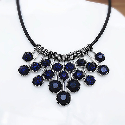 New Crystal Exaggerated Clothes Accessories Decoration South Korea Korean Edition Ornaments Drop Lock Bone Chain Sweater Necklace Woman