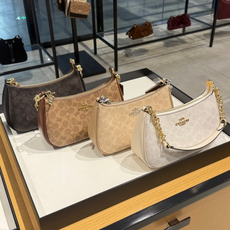 Tang Xiaoyuan Genuine Coach/Coach Teri25 Women's Bag Shoulder Handbag Underarm Bag Crossbody Mahjong Bag Crescent Bag