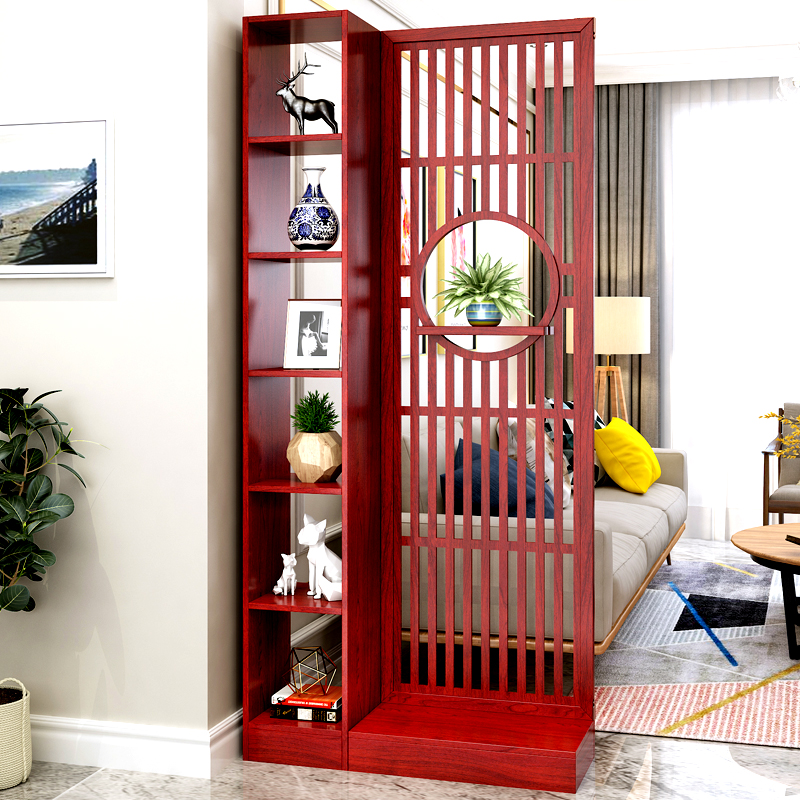 Screen partition shelve living room minimalist modern small family Type new Chinese shielded solid wood entrance door into the house