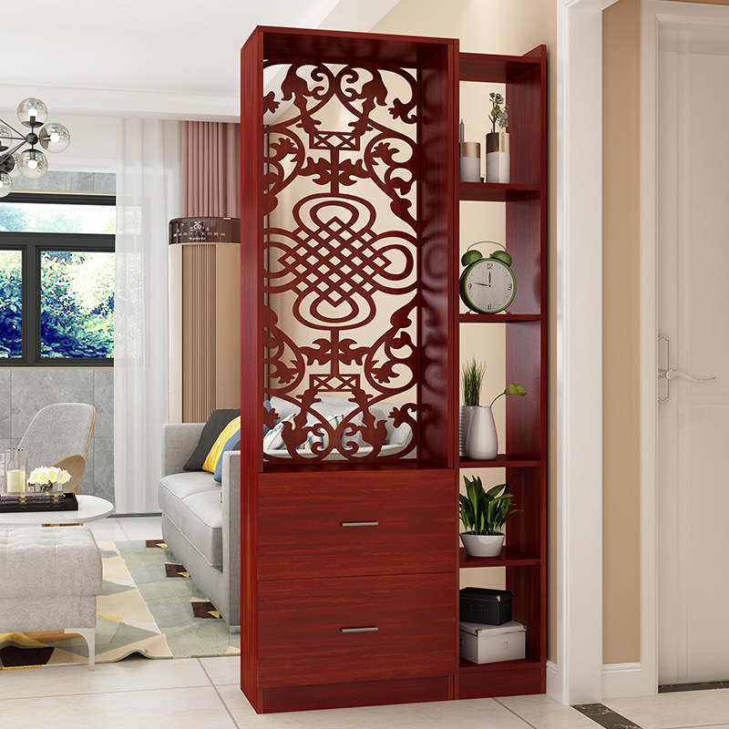 Screen partition living room New Chinese style simple modern solid wood household foyer Net red brake door entrance door entrance cabinet