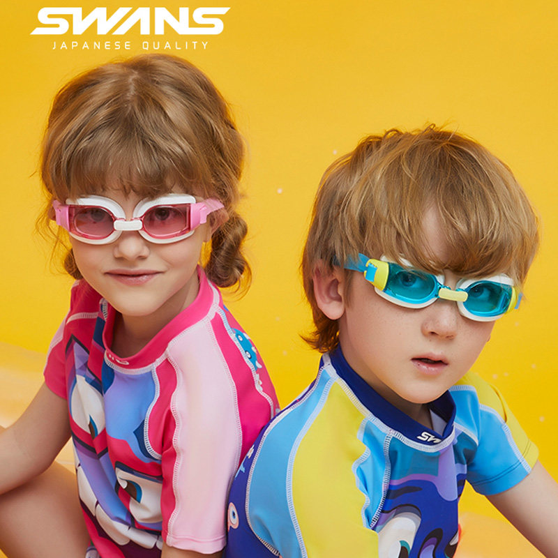 SWANS Poetry Rhymes Children's Men And Women's Swimming Special Training Swimming Goggles Waterproof Anti-Fog Clear Comfort Flat Light Myopia