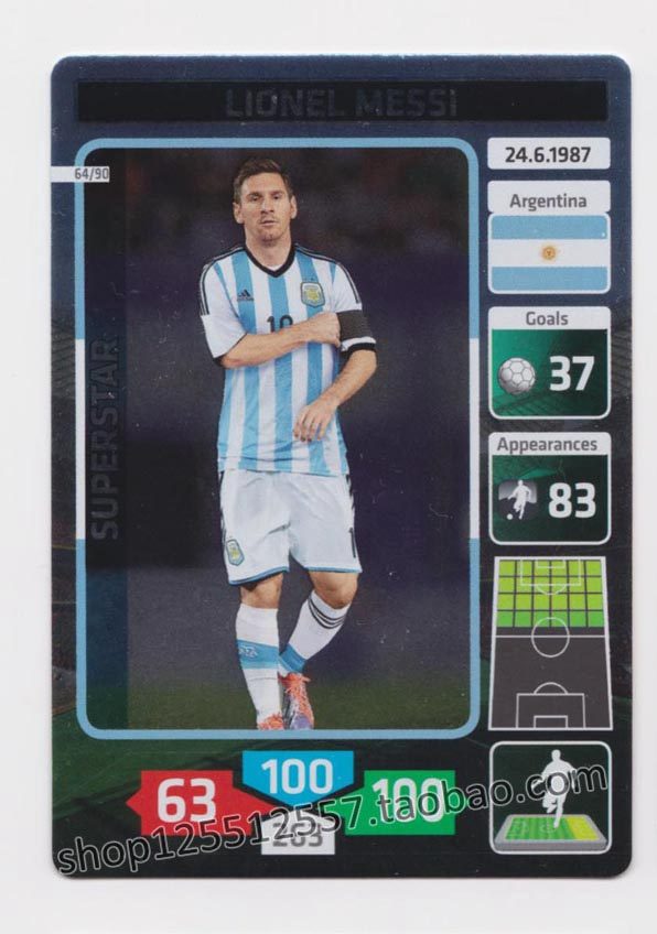 Panini Panini2014 World Cup star card Austrian promotional version Messi Argentina SS 64: -Taobao