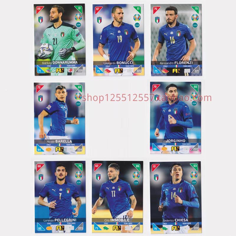 Panini 2020 2021 European Cup stars Capucca set 8 sheets of Italian Barrera Chiesa: -Taobao