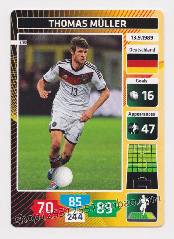 Panini Panini2014 World Cup star card Austrian promotional version Müller Germany Puka 8: -Taobao
