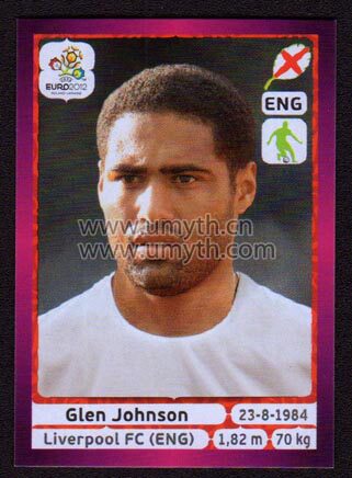 Panini Euro 2012 Star Sticker Germany Glen Johnson England :