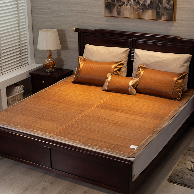 Bamboo mat bamboo mat 1 8m bed summer folding double straw mat double single student dormitory 1 5 m mat 1 2