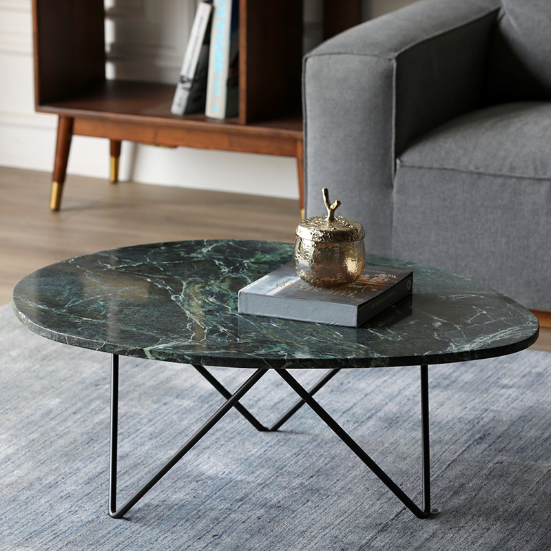 Alley trick Marbo creative dark green marble coffee table shaped Nordic modern living room furniture