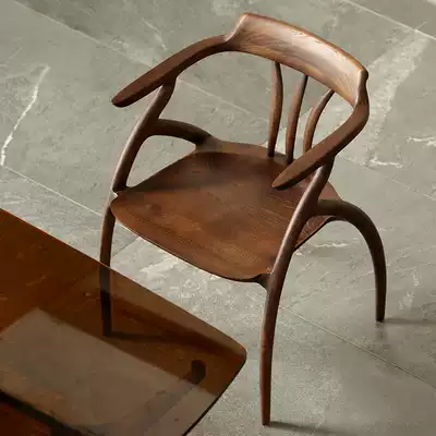 Alley trick, Villa home Modern simple solid wood dining chair designer studio office chair single chair