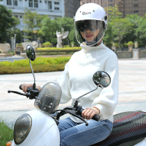 Tide rice battery car helmet female sunscreen four seasons universal electric moped light breathable electric car helmet