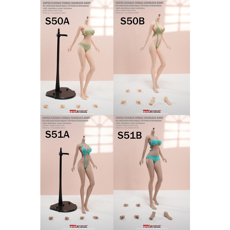 Tbl1/6 S46S47S48A S49A S50S51S52S53 Plastic Jointed Movable White Wheat-Colored Body