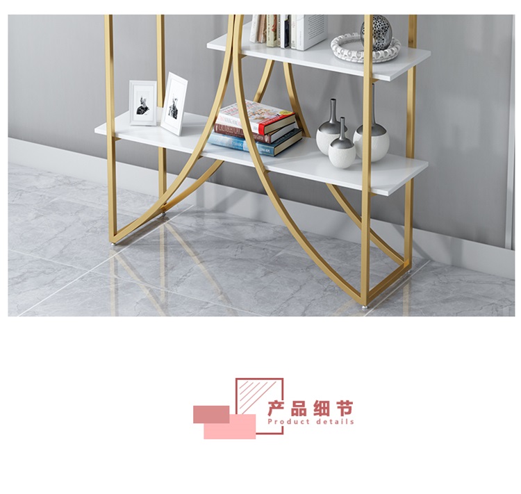 Kệ sáng tạo Bắc Âu đơn giản sàn phòng khách vách ngăn văn phòng ánh sáng sang trọng kệ vàng hiển thị kệ đứng - Kệ tủ sách treo tường