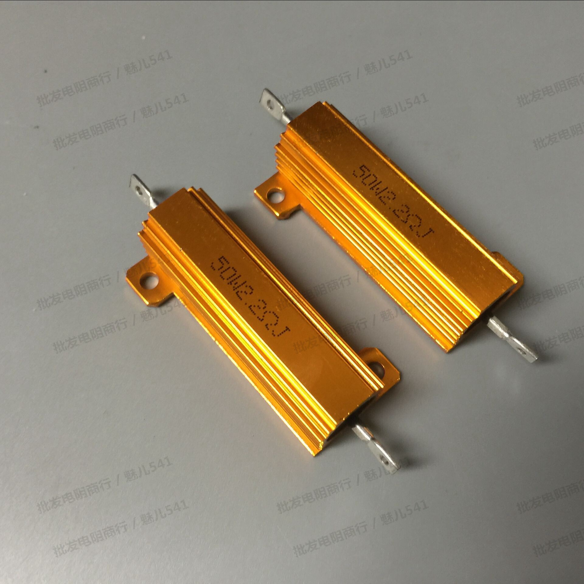 Gold aluminium shell resistance RX24 50W 2 4R 2 5R 2 7R 3R 3 3R 3 3R 5R 3 3 6R 9R 3 9R