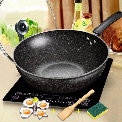 Battery stove electromagnetic available pot special pot household frying pan non-stick pan small flat frying pan electronic stove non-stick pot