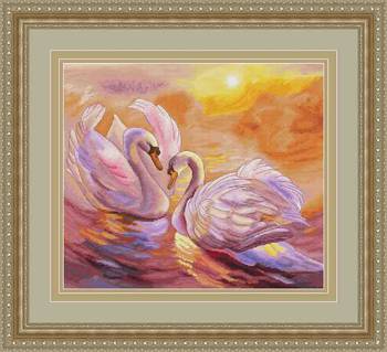 Liu Nian Jinxiu ແທ້ຈິງ DMC embroidery thread cross-stitch ຕົນເອງຈັບຄູ່ຊຸດ swan ທີ່ບໍ່ແມ່ນການພິມໃນຕອນເຊົ້າ