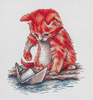 Liu Nian Jinxiu ແທ້ຈິງ DMC embroidery thread cross-stitch self-matching cat ທີ່ບໍ່ແມ່ນພິມ cat ກັບເຮືອເຈ້ຍ