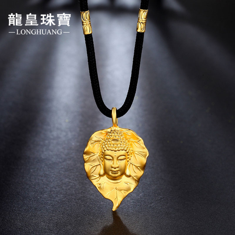 Golden Buddha Pending Foot necklace Pending Leaves Buddha Pending 3D Hard Gold Buddha and Women