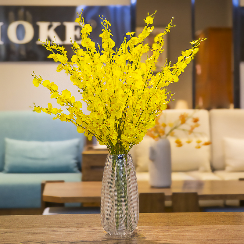 Quality handmade dancing Lan emulation Flower High quality fake flowers Fancy Flowers Home Living Room Decoration Floral Table Flower Furnishing
