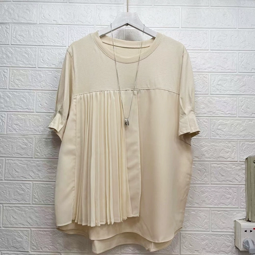 Летний товар, шифоновый комплект, рубашка, футболка с коротким рукавом, оверсайз