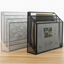 Desktop A4 file storage rack Multi-layer newspaper magazine storage box Wall-mounted wall-mounted rack Wrought iron office information bar
