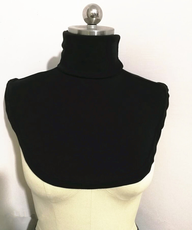 Cotton Turtleneck Fake Collar Autumn and Winter Cold-Proof Warm Knitted Base Shirt Collar Sweater Unisex Neck Protector Pullover Neck Warmer