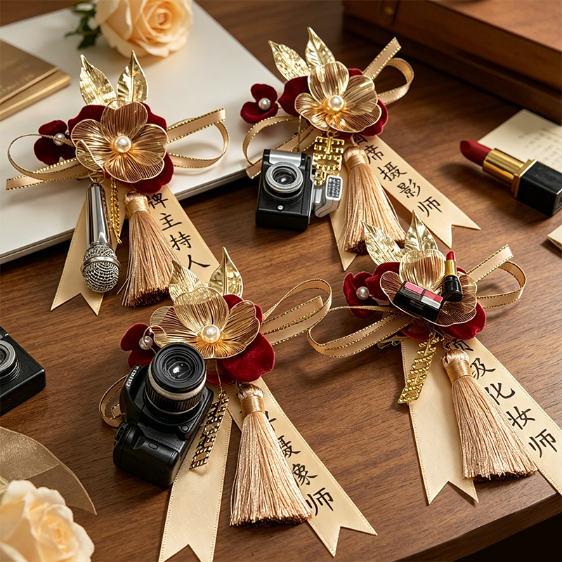 Four Emperors Brooch Photographer Makeup Artist Wedding High-End Brooch Gold Medal Accessory Creative Surprise