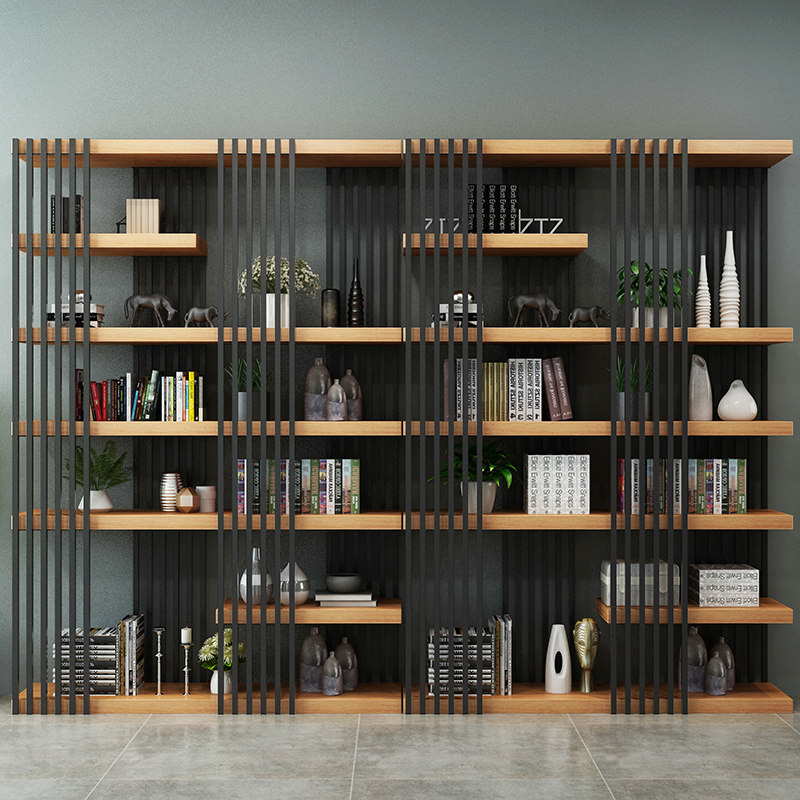 LOFT industrial wind iron art partition rack display rack office porch screen simple retro bookshelf landing