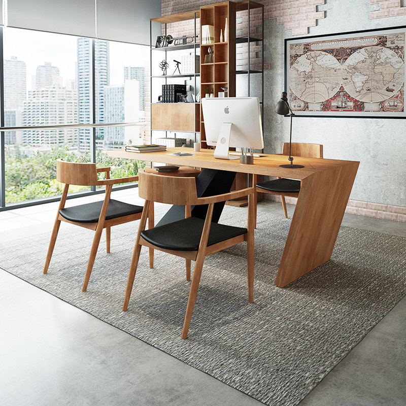 LOFT Industrial Wind Designer Desk Nordic Solid Wood Owner Table Retro Iron Art Creative Desk Desk