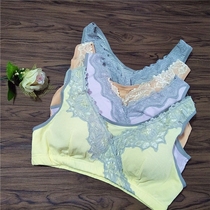 Japanese cotton lactation bra no steel ring after pregnancy feeding large size bra cross lace sleep underwear
