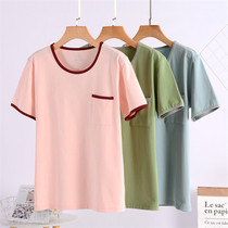 Cotton short sleeve pajamas female size loose home wear round neck top summer casual T-shirt home wear thin half sleeve