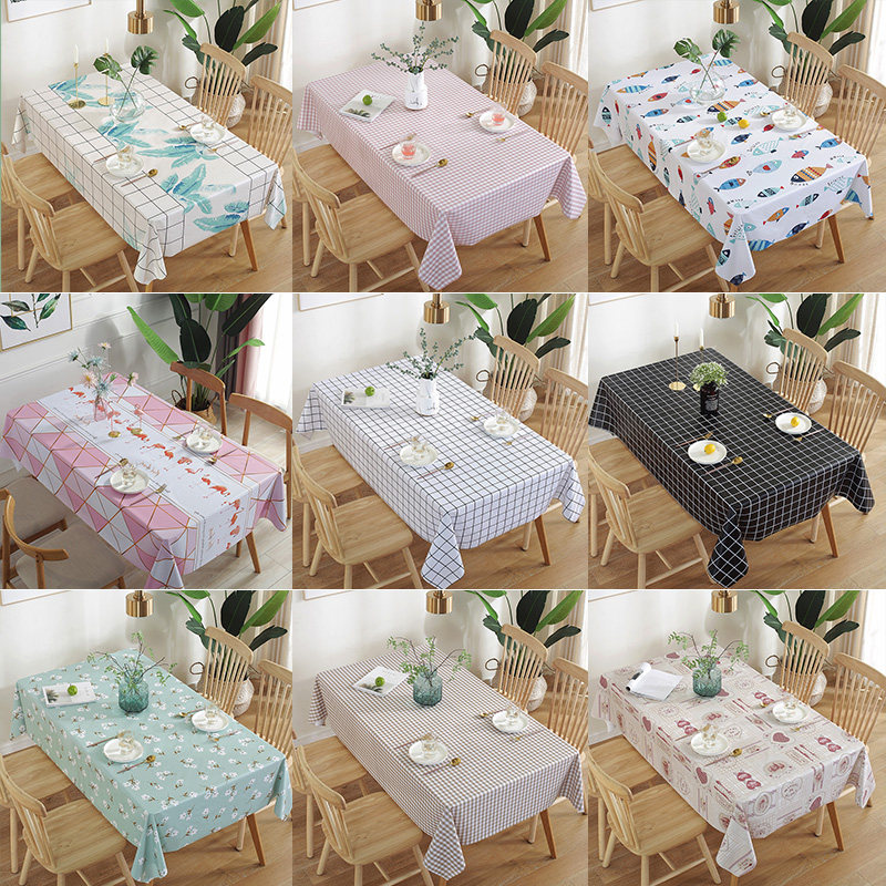 Field Garden Table Cloth Waterproof Oil Protection Free Pvc Table Mat Rectangular Home Nordic Plaid Table Cloth Tea Mat Cloth
