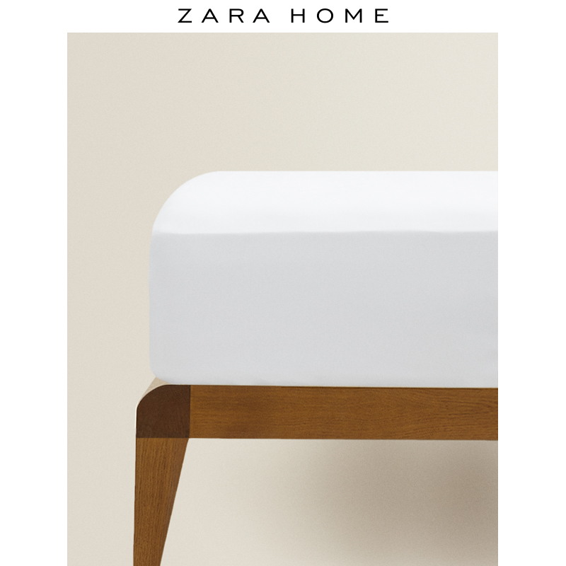 Zara Home white dense woven cotton bed hat one-piece simple adjustable single and double bedspread 40301900250