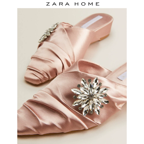 Zara, тапочки со стразами на танкетке, женская повседневная обувь, подходят для носки на улице