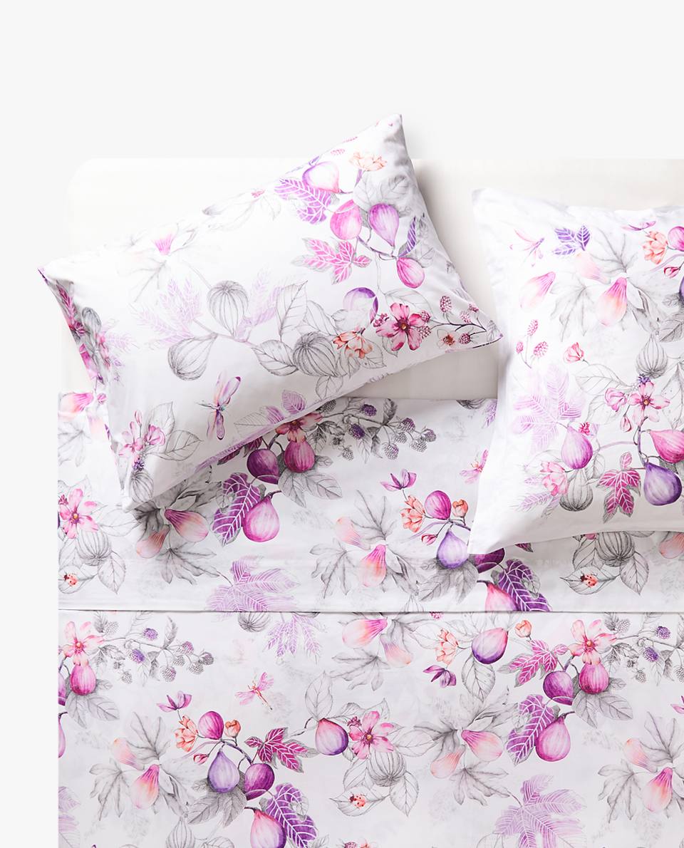 Zara Home Phong cách Bắc Âu nhà đơn giản lá tươi in trên tấm 47226089999 - Khăn trải giường drap giường 1mx2m
