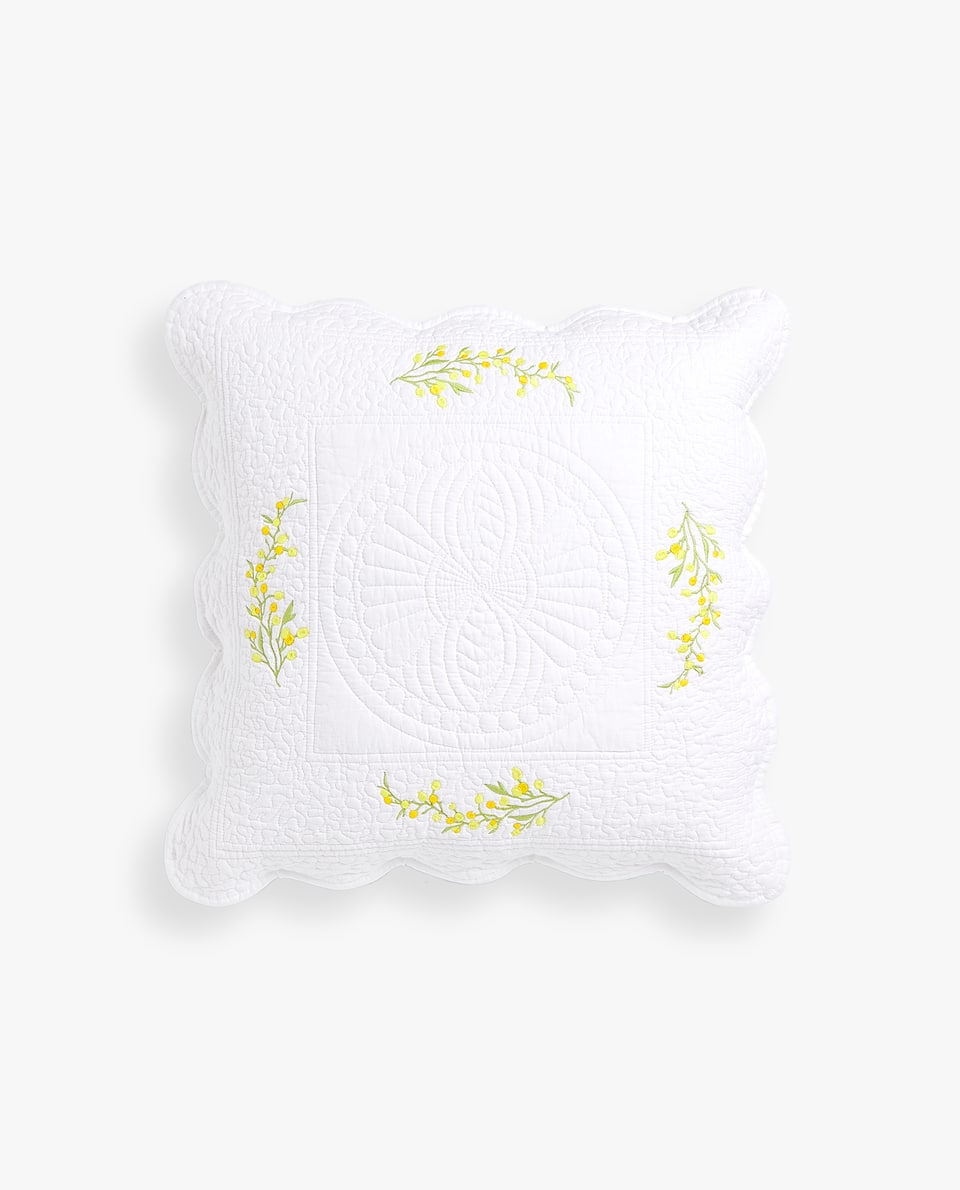 Zara Home Bắc Âu Mimosa Thêu Home Sofa Ghế lại Gối Đệm 40392007150 - Trở lại đệm / Bolsters gối mền 2in1