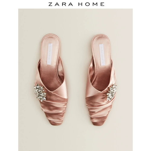 Zara, тапочки со стразами на танкетке, женская повседневная обувь, подходят для носки на улице
