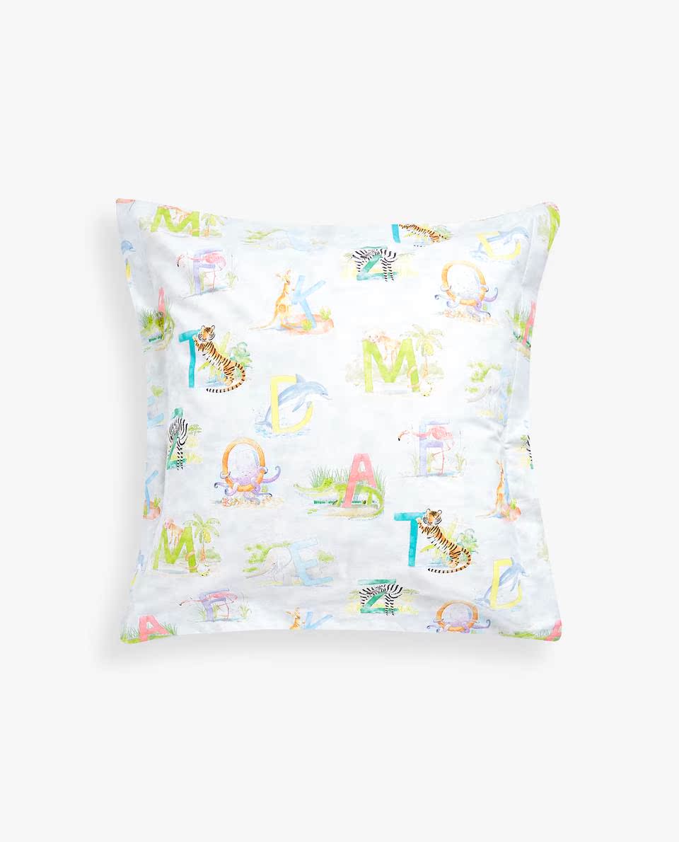 Zara Home KIDS loạt các động vật và chữ in gối 47386091999 - Gối trường hợp gối kymdan
