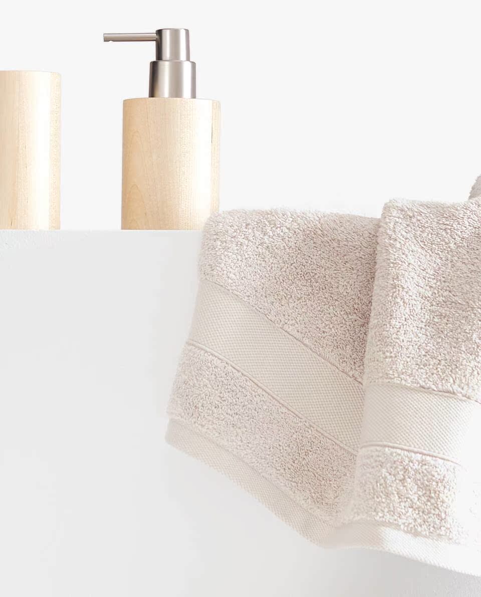 Zara Home Brown Cotton Giặt mặt Người lớn Khăn bông mềm mại 48440013706 - Khăn tắm / áo choàng tắm khăn tắm poemy