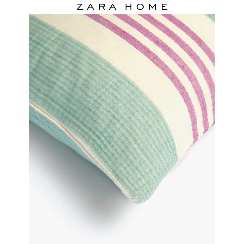 Zara Home Striped Lightweight Chiffon Cotton Cushion Cover Pillow Case Sofa Square Pillow