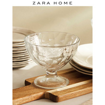 Zara Home Transparent Embossed Household glass Dessert Cup Ice Cream Cup Goblet 42678412990