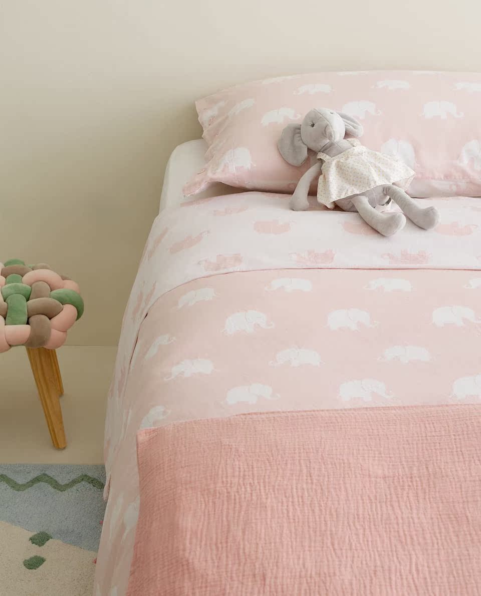 Zara Home KIDS series in hình con voi và vỏ gối cho trẻ em bộ 2 mảnh 45488565620 - Quilt Covers mẫu chăn ga gối đệm đẹp