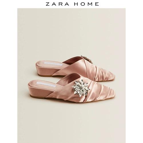 Zara, тапочки со стразами на танкетке, женская повседневная обувь, подходят для носки на улице