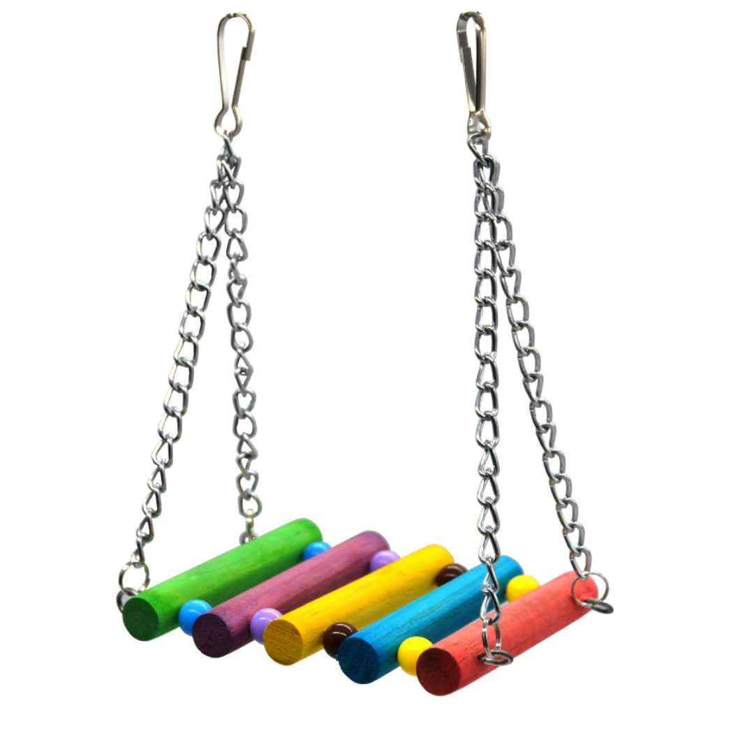 Parrot Cung cấp Búp bê Màu sắc Cầu treo Trạm đu dây khán đài Xuanfeng Tiger Peony Bite Đồ chơi 70g - Chim & Chăm sóc chim Supplies long chim cu