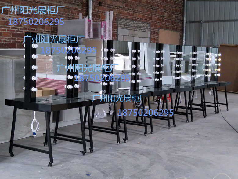 Modern paint dressing table with light single and double-sided movable mirror table table photo studio art school studio dressing table